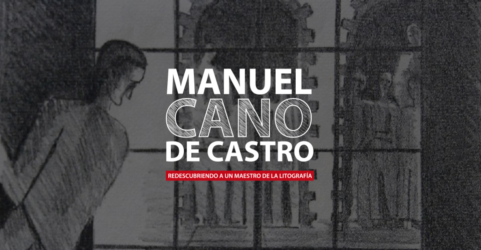 Hombres mirando tras las rejas de una celda texto: Manuel Cano de Castro