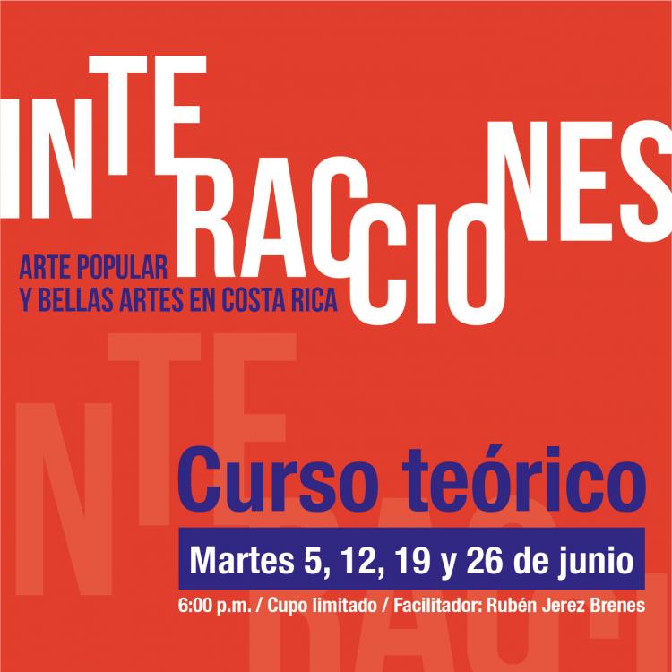 Identidad gráfica de: Interacciones. Curso teórico. Arte Popular y Bellas Artes en Costa Rica