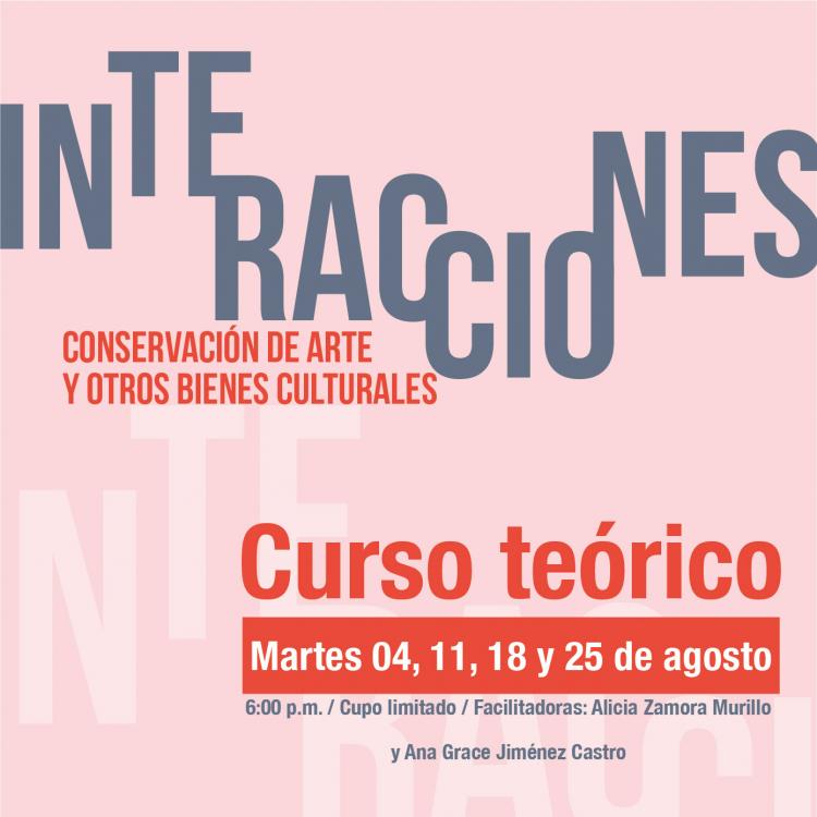 Identidad gráfica de: Interacciones. Curso teórico. Conservación de Arte y Otros Bienes Culturales