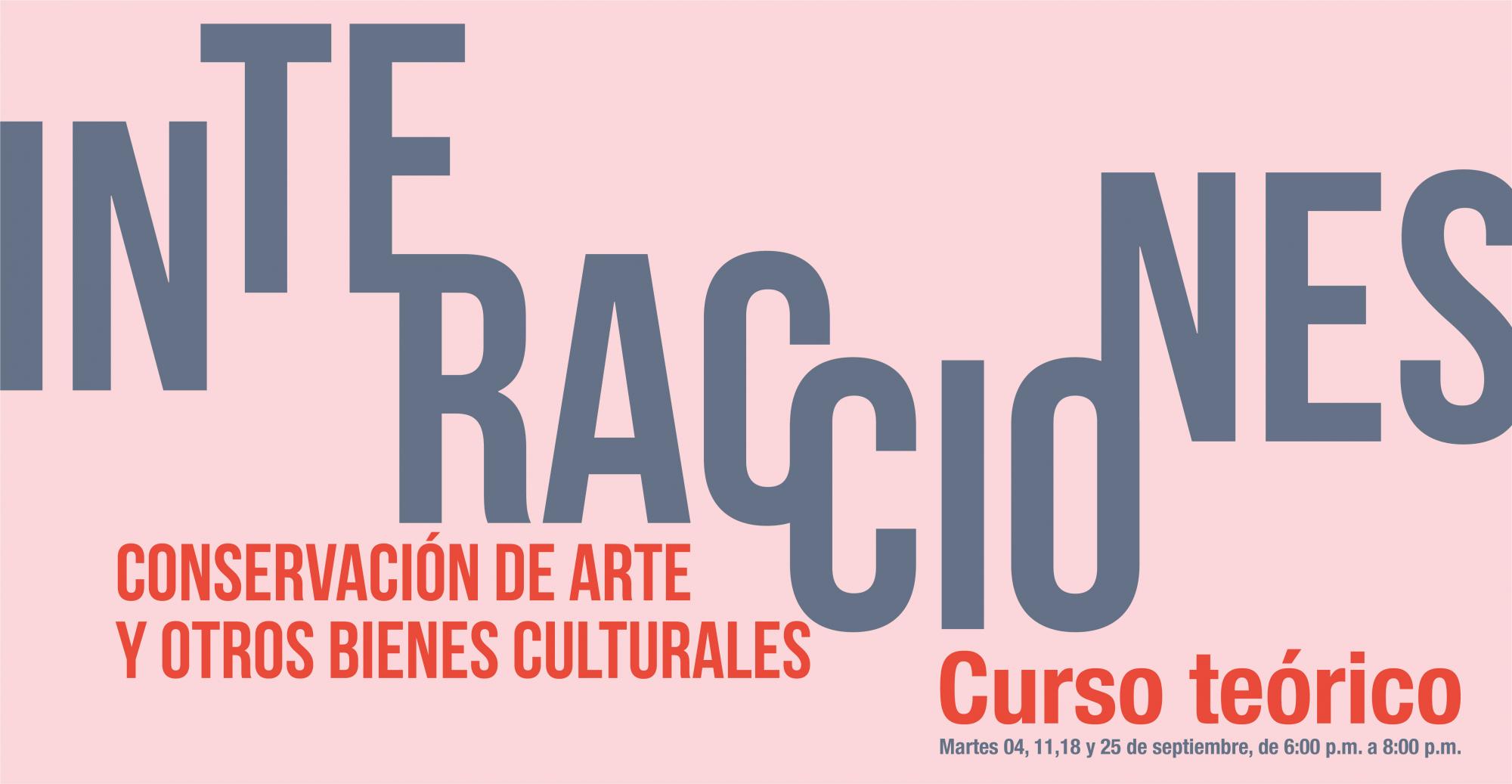 Identidad gráfica de: Interacciones. Curso teórico. Conservación de Arte y Otros Bienes Culturales